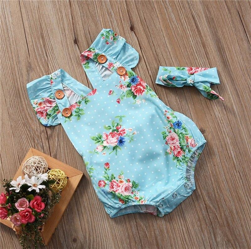2pcs/Set Newborn Baby Sleeveless Cotton Baby Rompers With Headband for Girl/Boy Clothes Casual Design With Bow