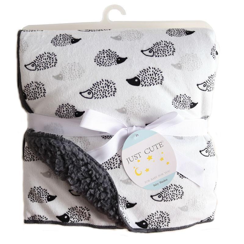Baby Blankets New Layer Coral Fleece Infant Swaddle Wrap Owl Printed Newborn Baby Bedding Blanket