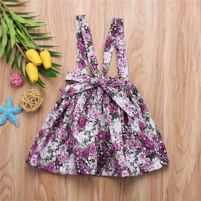 Luxury Modern Summer Fashion Toddler Kids Baby Girls Floral Printing Sleeveless Clothes Party Strap Tutu Dress For Girls