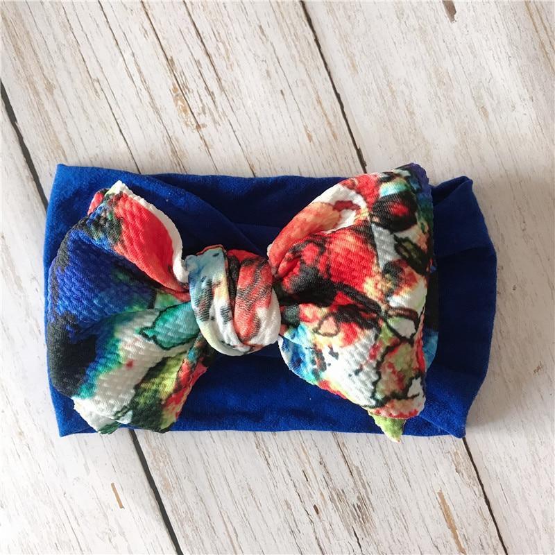 Infant Nylon Print Fabric Headband Baby Girl Headbands for Girls Bows Baby Turban Headwrap Newborn Hairband For Girls