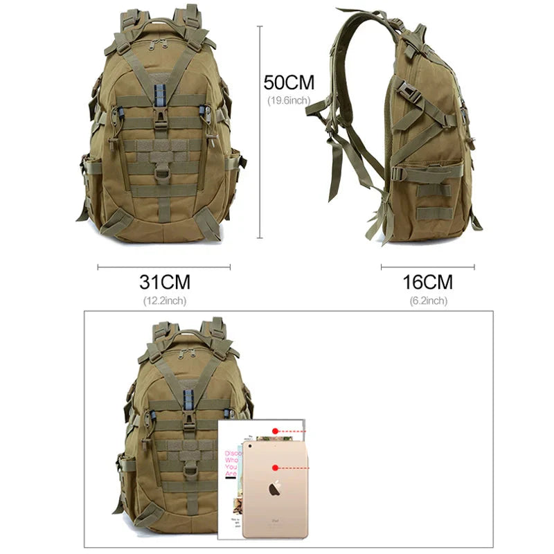 40L Tactical Backpack with Reflective Features