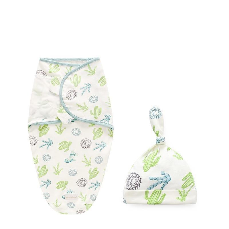 Baby Swaddle Blanket With Cap For Newborn Wrap Cotton Swaddling Bag Baby Envelope Sleep sack Blanket .