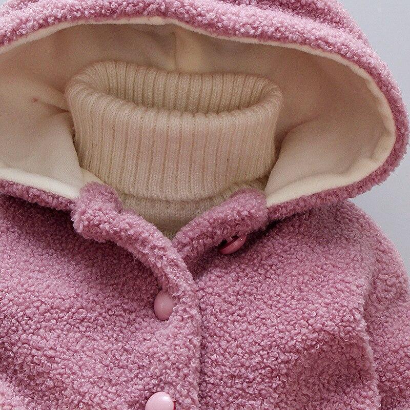 Baby Girls Winter Coats Newborn Baby Thick Velvet Outerwear For Toddler Hoodies For Girls With Heart Print Design For Girls And Babies