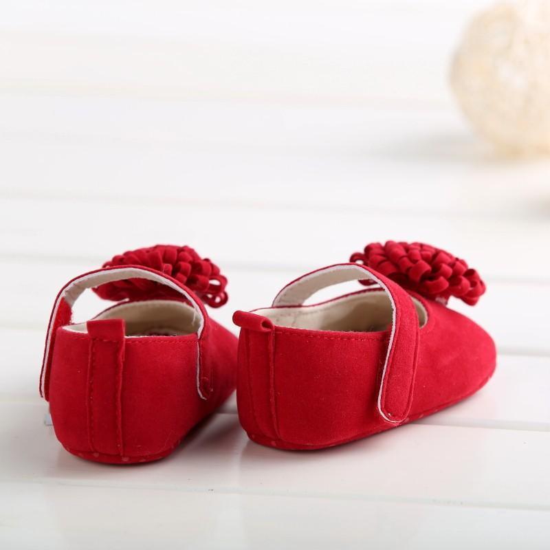 Candy Colors Newborn Baby Prewalker Princess Girl Crib Big Flower Soft Bottom Anti-slip Shoes Footwear Shoes
