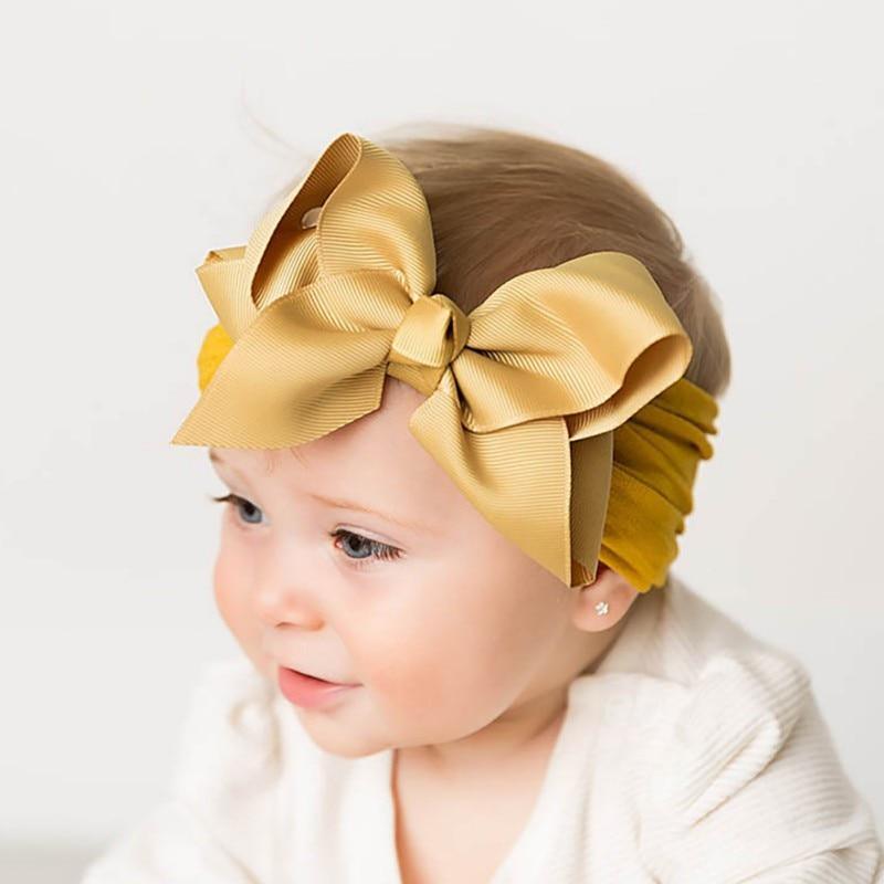 Baby Girls Headbands Hair Accessories Turban Solid Head wear Hair Band Bow Girl Accessories