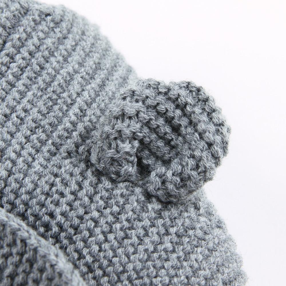 Winter Hooded Knitted Long Sleeve Sweaters For Newborn Babies