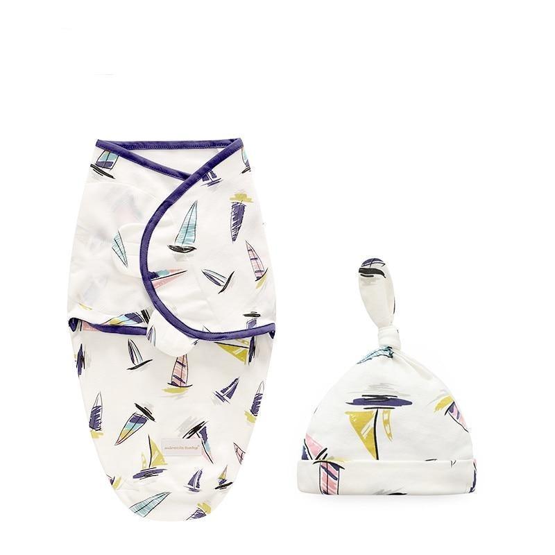 Baby Swaddle Blanket With Cap For Newborn Wrap Cotton Swaddling Bag Baby Envelope Sleep sack Blanket .