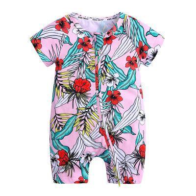 Summer Newborn Fashion Boy and Girls Printed Flower Short-sleeved Romper / jumpsuit For Kids