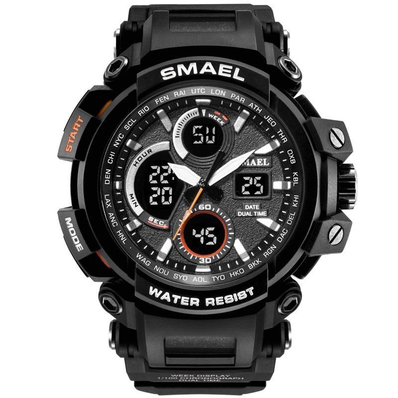 Orange Modern Sport Waterproof 50M Men Watches With LED Digital Display In Military Armi Relogio Masculino Style