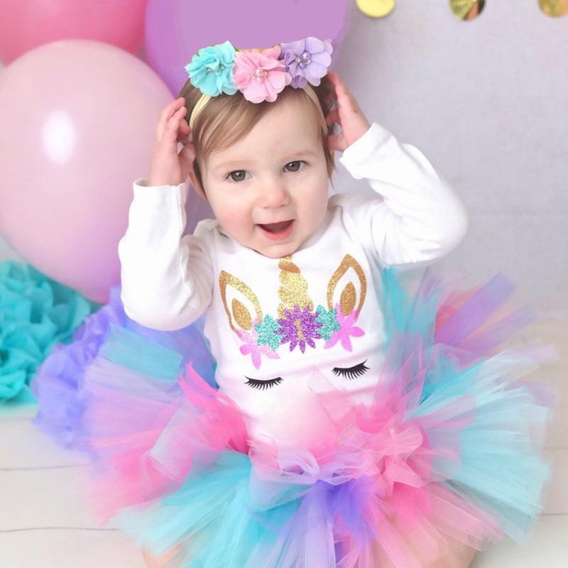 New 1st Birthday Tutu Baby Infant Christening Cake Dresses for Party Kids 1 Year Baby Girl For Birthday Party