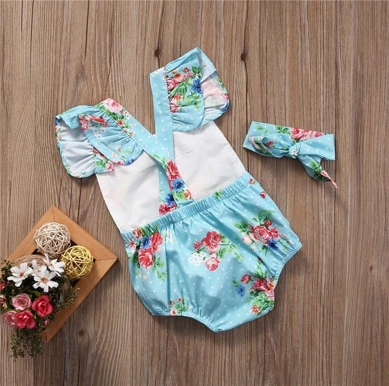 2pcs/Set Newborn Baby Sleeveless Cotton Baby Rompers With Headband for Girl/Boy Clothes Casual Design With Bow