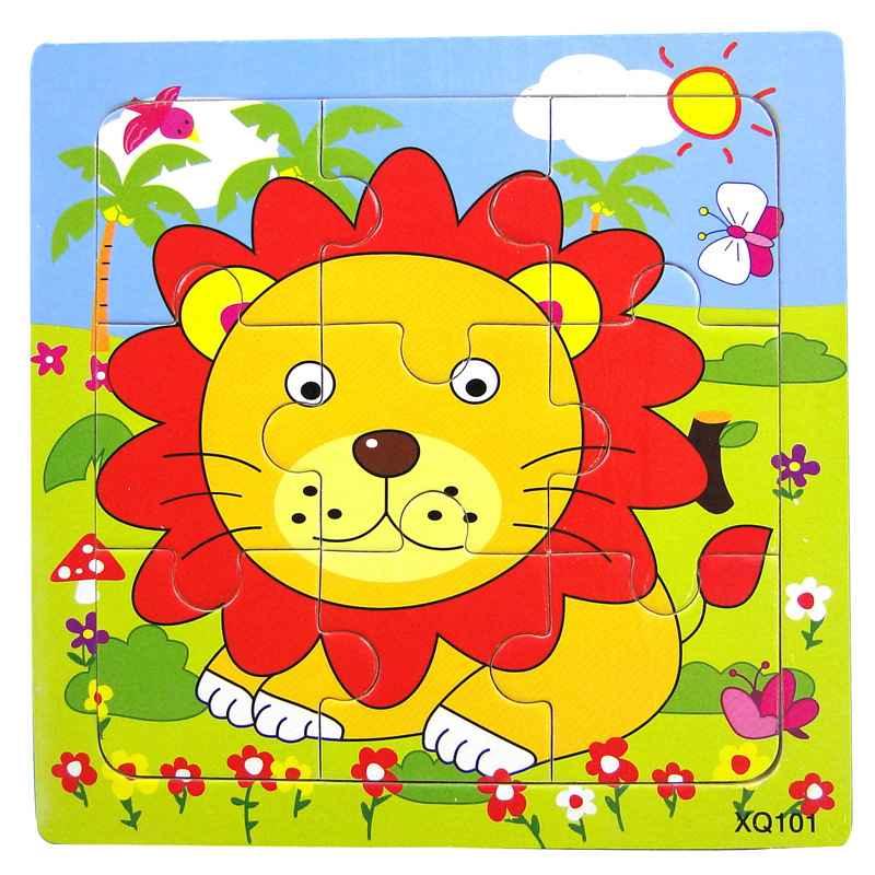 1 Pcs Animal Wooden Puzzles For Children In Wooden 3D Mosaic Puzzles Kids Educational Toys Design For Baby Birthday Gifts