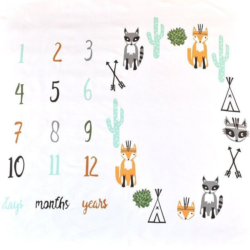Cartoon Pattern Baby Photo Props Background Blankets Play Mats Backdrop Cloth Calendar Photo Accessories Blanket For Baby