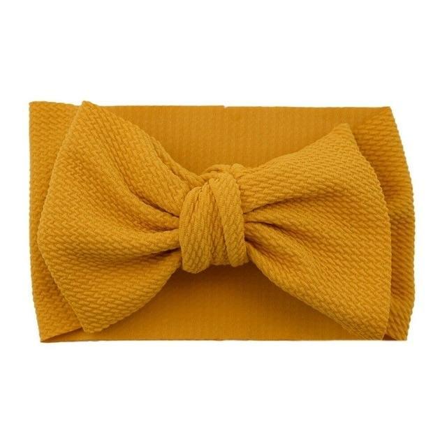 Fashion Trend Big Modern Baby Bow Accessories For Toddler Girls In Solid Bow Hairband Stretch Turban Knot Head Wrap Color for Kids