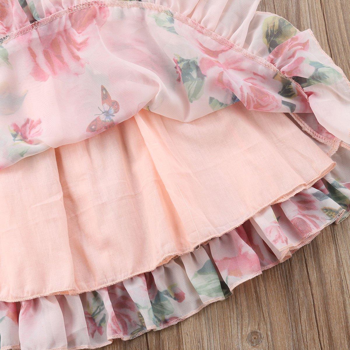 Cute Baby Girls Dress with Flower Puff Sleeves A -line Dress For Baby Girls for Holiday Party