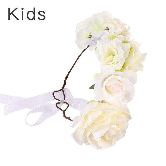 Luxury Handamde Mommy and Baby Flower Headband Large Flower Crown Mother Kids Flowers Headwear For Celebration