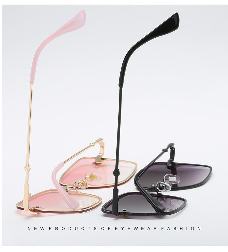 Luxury Square Modern WIth Metal Luxury Bee Sunglasses For Women and Ladies With Retro Brand designer Metal Frame Oversized Style And Grandient Glasses