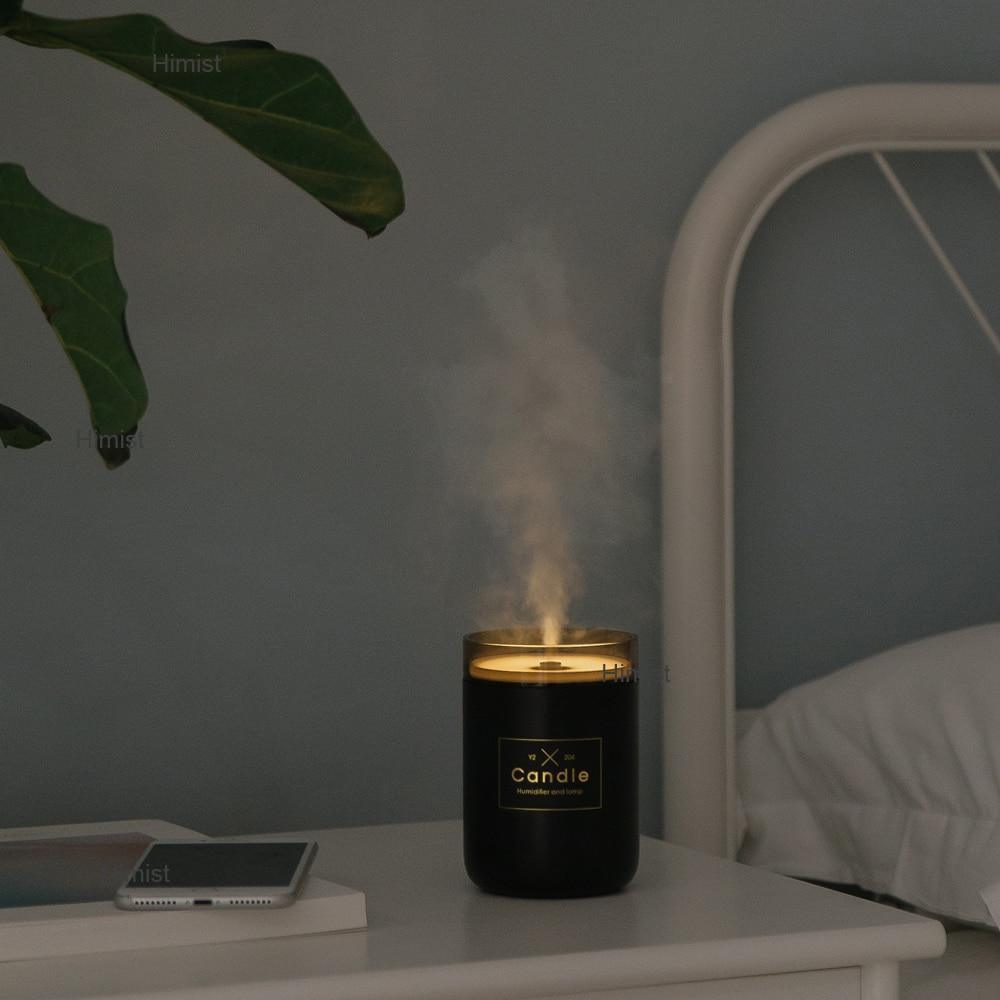 280ML Ultrasonic Air Humidifier Candle Romantic Soft Light USB Essential Oil Diffuser Car Aroma Mist Maker
