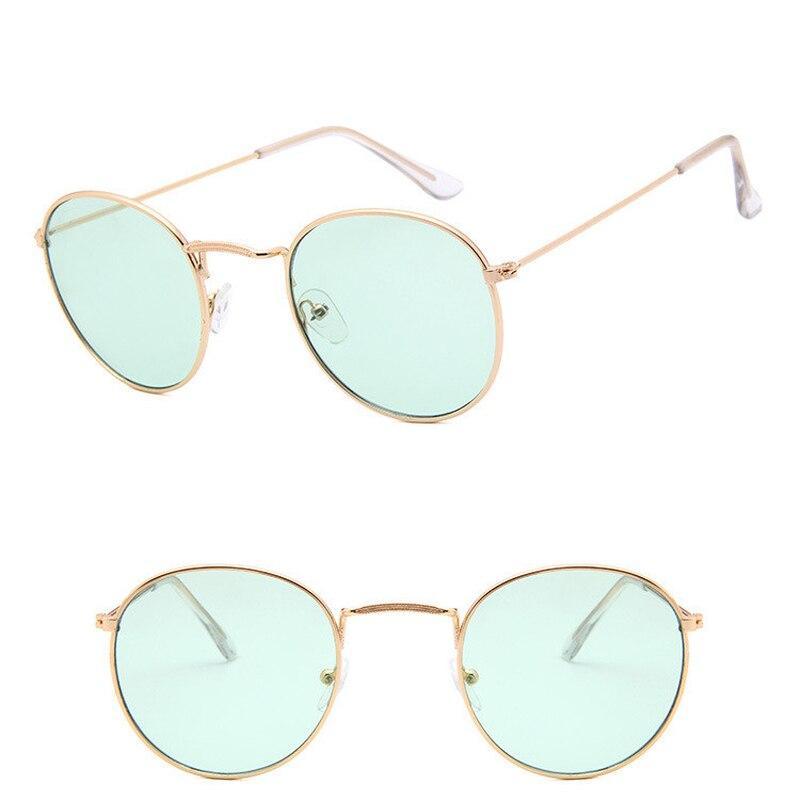 Leon Elegant Unisex Woman and Man Classic Round Sunglasses Designer Glasses Lady Round Luxury Retro Sunglasses With Vintage Mirror Oculos De Sol Gafas