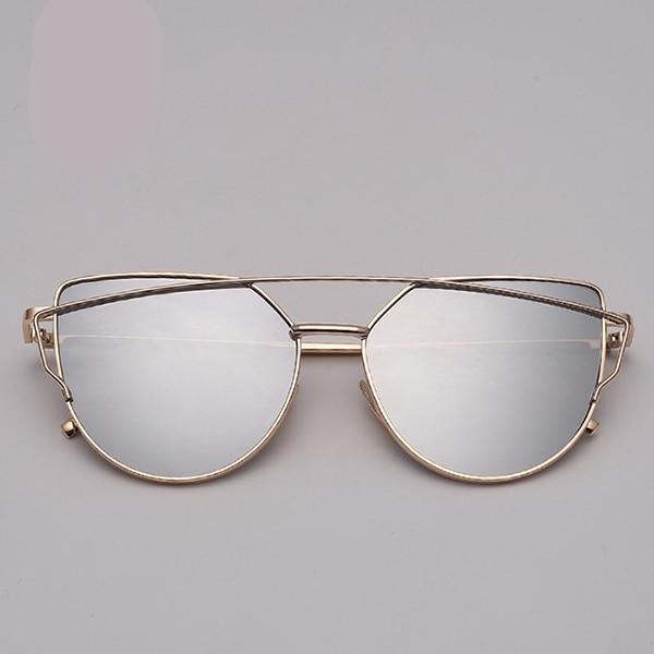 NEW Stevvex Designer Cat eye Sunglasses For Women and Ladies in Vintage Metal Reflective Glasse Mirror Retro Oculos De Sol Gafas Style With UV 400 Protection
