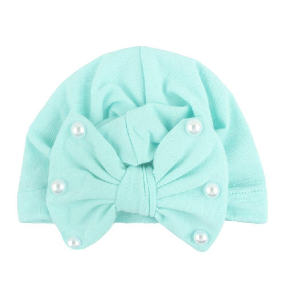 Modern Baby Hats Cute Rabbit Bow Knot with Pearls Baby Girl Hat with Pearls for Kids In Diamond Luxury Style