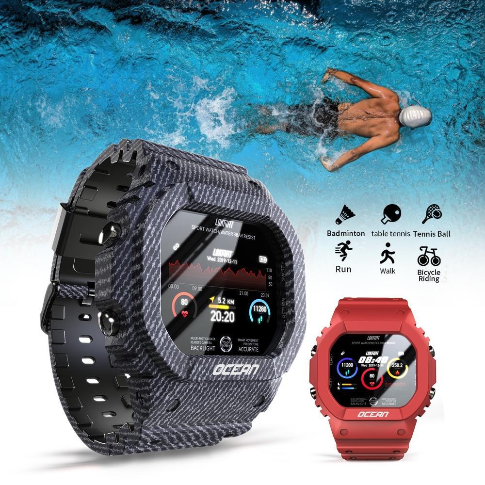 Military Ocean Army Smart Watch For Menand Woman For Fitness and Sport With Tracker Blood Pressure Message Push Heart Rate Monitor and Clock Smartwatc For Android