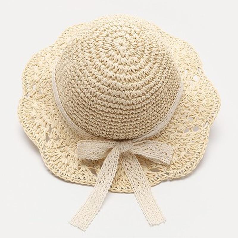 Handmade Modern Elegant Lady Baby Girls Breathable Lace Cap With Bow Great For Beach Sun