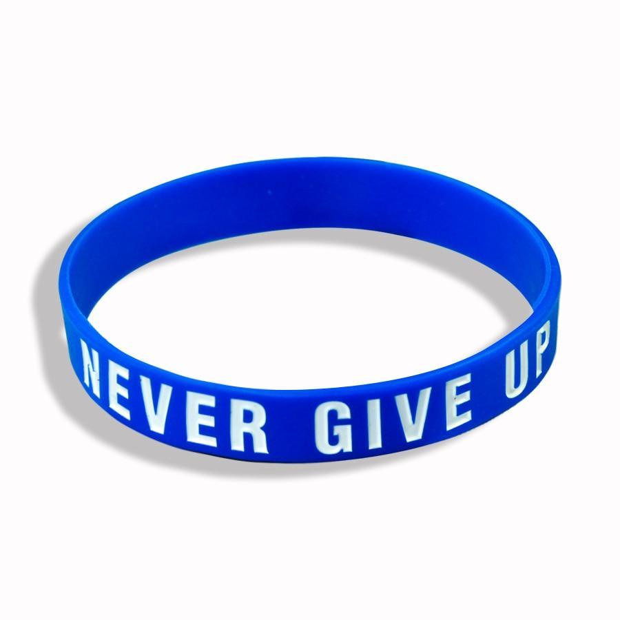 New Trend Motivation "The Road to Dreams" "Never Give Up" Inspirational Silicone Rubber Bracelet Elastic Band Brecelet for Women and Men In Unisex Design
