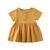 Kids Summer Cotton Linen Dress with Plain Short sleeve Party A-line dress For Small Girls 1-3 Years