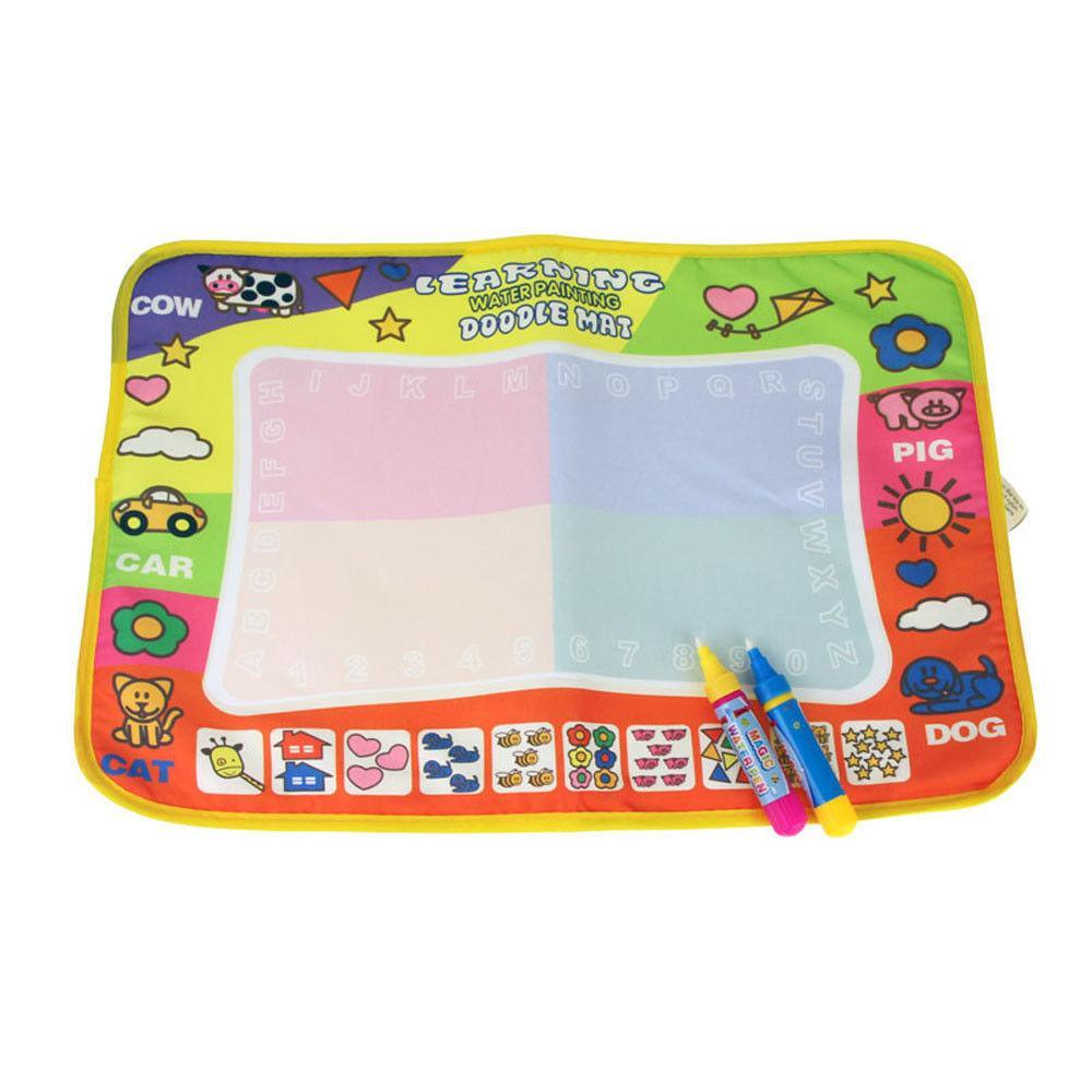 1-6 Years Children Kids Baby Drawing Educational Water Mat Drawing Painting Toddler Board/ Charpet With Magic Water Pen Gift 45.5 X 29cm (White)