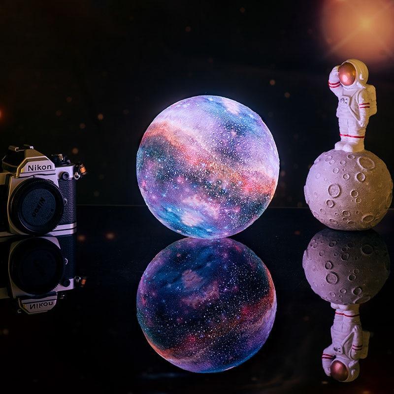 STEVVEX New3D Print Star Moon Colorful Lamp With Change Touch Option Home Decor Creative Gift Usb Led Night Light Galaxy Lamp Birthday Gift Lamp