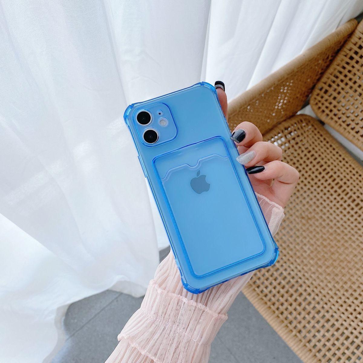 Transparent Wallet Case For iPhone 14 13 12 Pro Max Mini Shockproof Cover with Card Slots Pockets Slim Fit Thin Protective Soft Shock-Absorbing Lightweight Wallet Case
