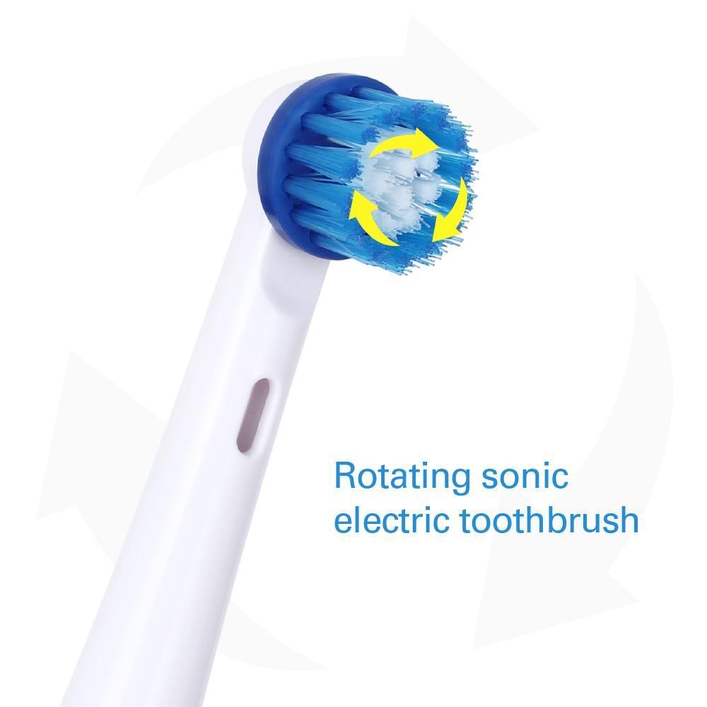 Modern Rotation Proffesional Electric Toothbrush with 4 & 8 Replacement Heads Deep Clean Battery Operated Tooth Brush Teeth Whitening Teethbrush For Adults