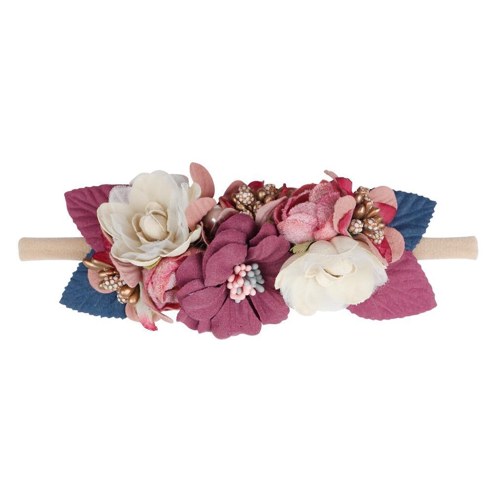 Handmade Luxury Pearl Baby Headbands Bundle Nylon Elastic Newborn Hair Accessories for Girls Kids