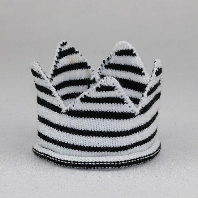 Modern Luxury New Trend Baby Hat Girls and Boys Crown Knitted Cap Toddler Empty Top Hats Newborn Design Woolen Yarn Bonnet For Kids