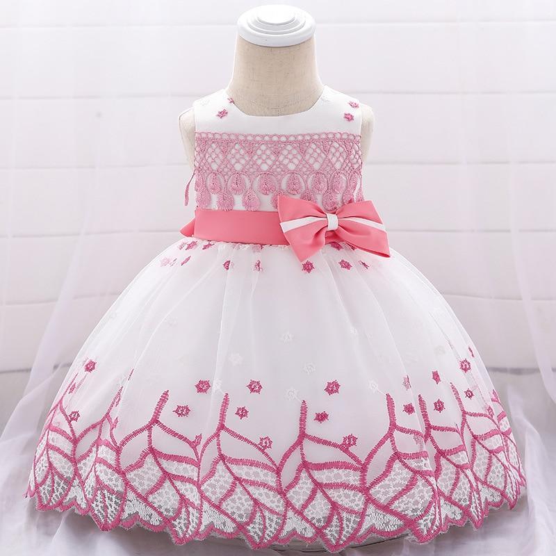Leaf Embroidered Princess Children Elegant Dress For Girls Baby Wedding Dresses Unique Design