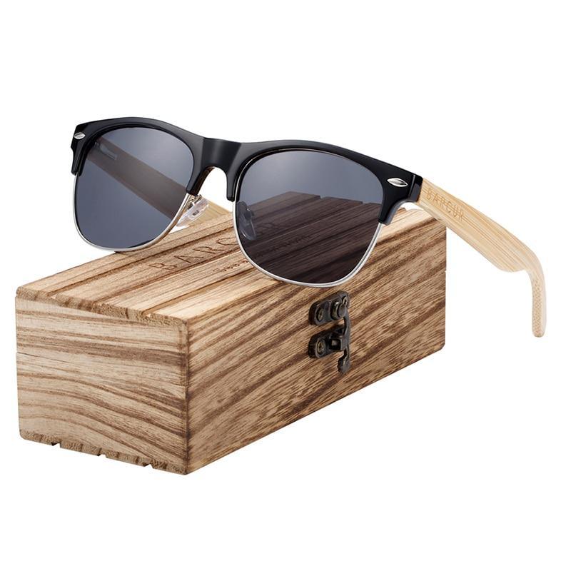 Brand Bamboo Handmade Luxury Polarized Modern and Retro Wood Sunglasses for Men and Women With UV400 Protection