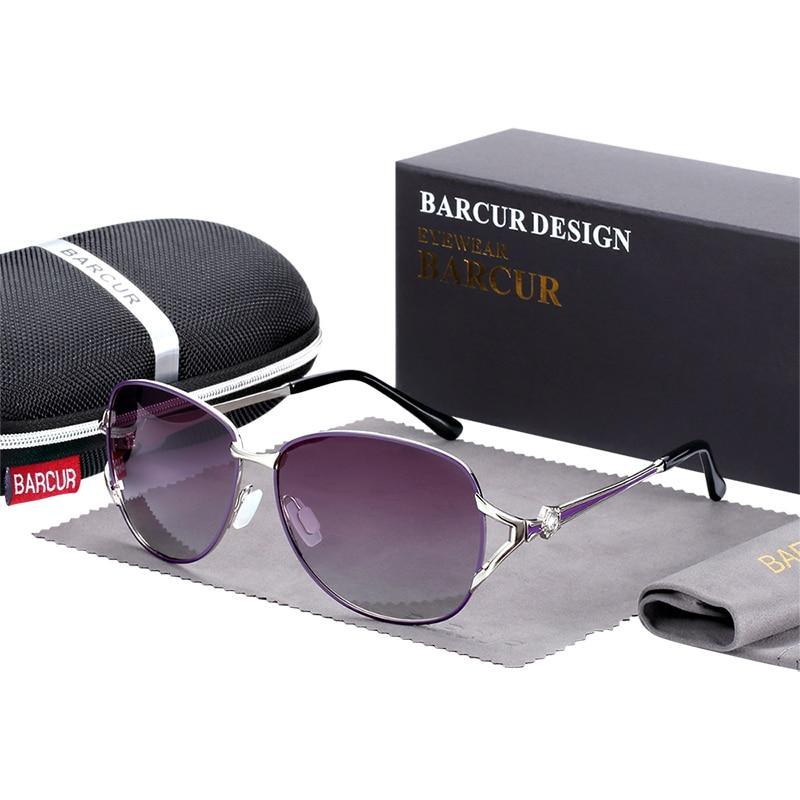 Elegant Women Gradient Luxury Polarized Sunglasses Luxury Round Eyewear With Metal High Quality Frame lunette de soile
