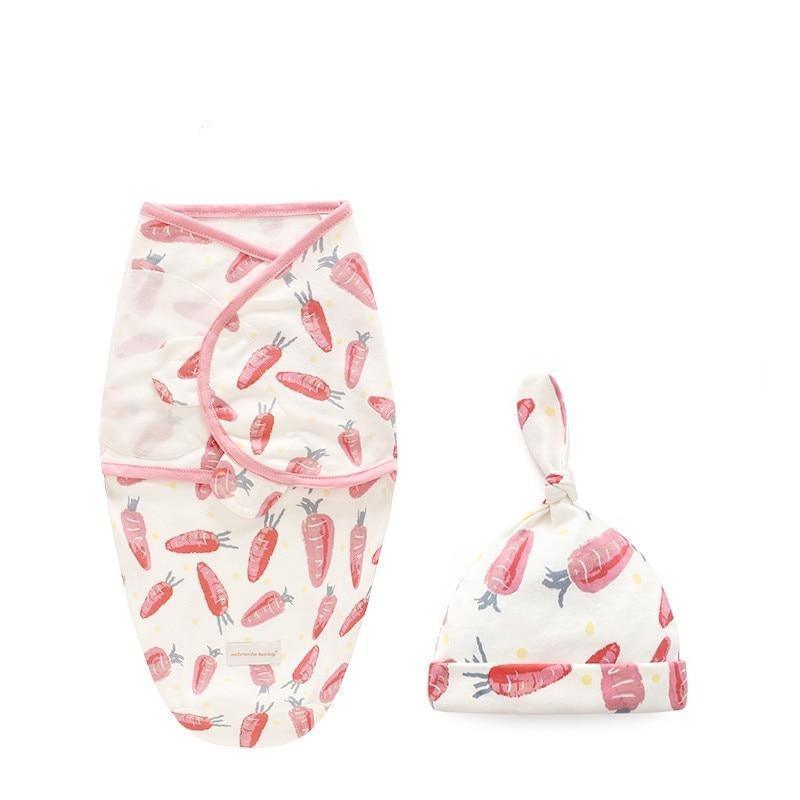 Baby Swaddle Blanket With Cap For Newborn Wrap Cotton Swaddling Bag Baby Envelope Sleep sack Blanket .
