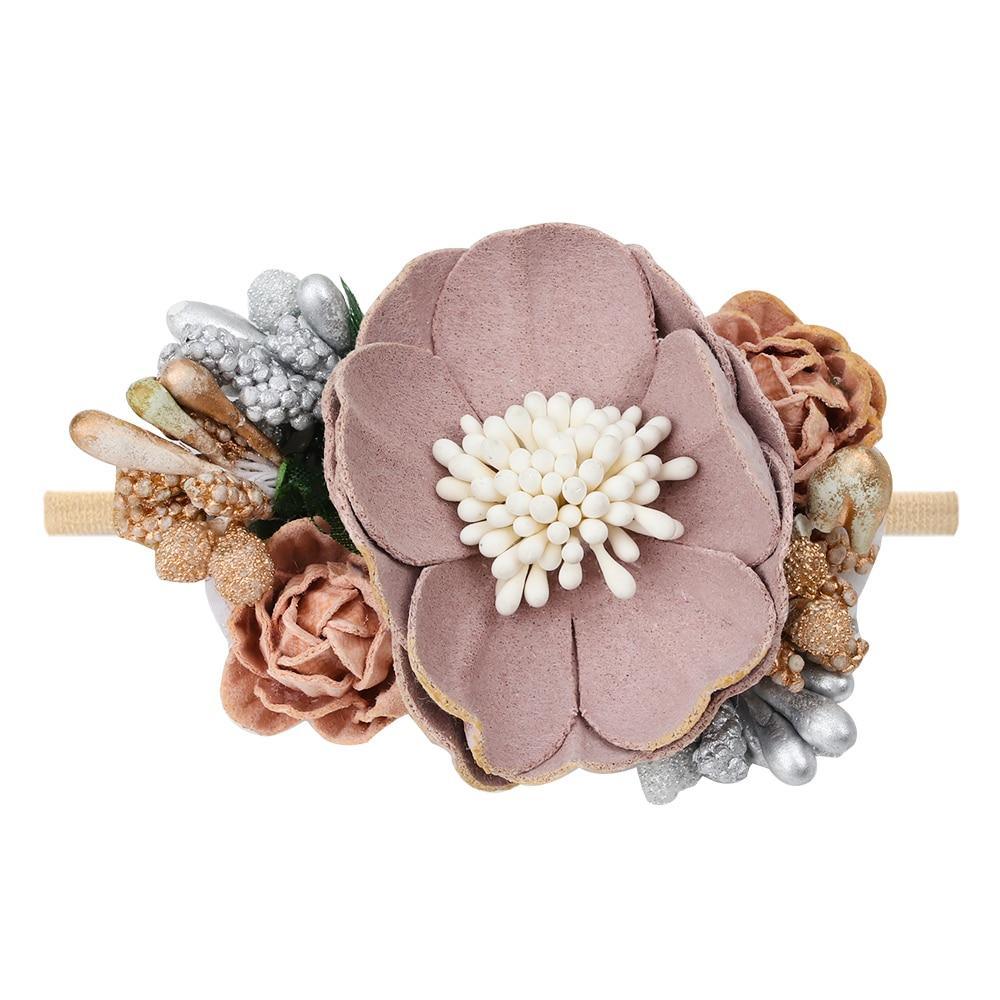 Handmade Luxury Pearl Baby Headbands Bundle Nylon Elastic Newborn Hair Accessories for Girls Kids