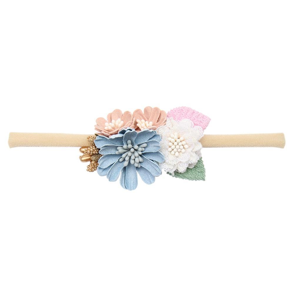 Handmade Luxury Pearl Baby Headbands Bundle Nylon Elastic Newborn Hair Accessories for Girls Kids