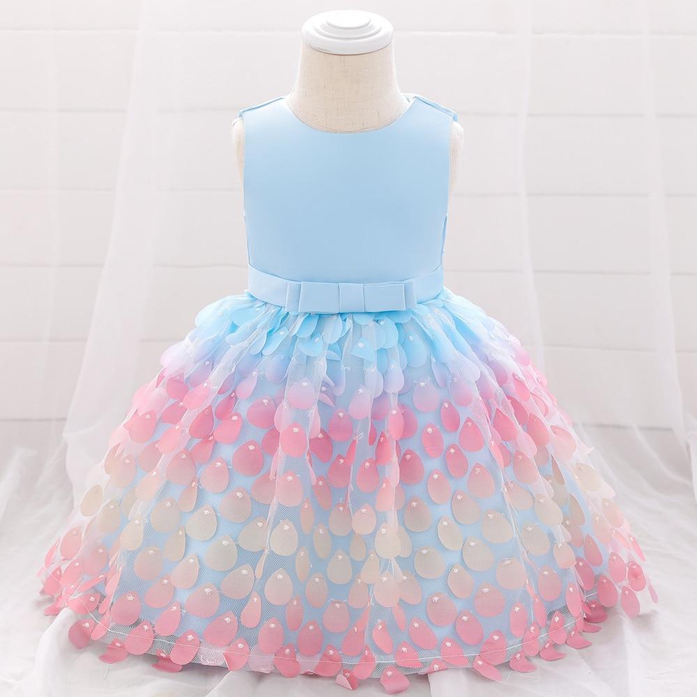 Newborn Baby Girls Clothes Christmas Princess Dress Lace Colorful Sequins Girls Wedding Party Ball Gown