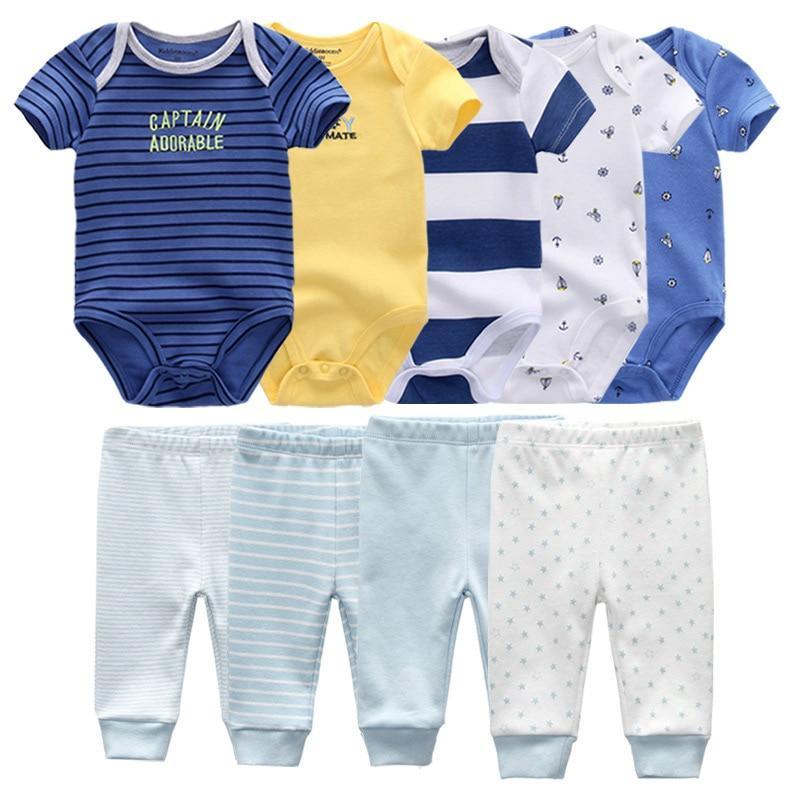 Solid Bodysuits Pants Baby Boy Clothes Clothing Sets 0-12M Unisex Newborn Baby Pajamas Romper Jumpsuit For Boys and Girls Kids