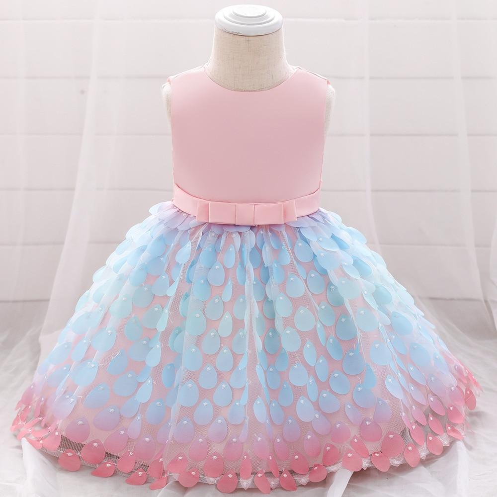 Newborn Baby Girls Clothes Christmas Princess Dress Lace Colorful Sequins Girls Wedding Party Ball Gown