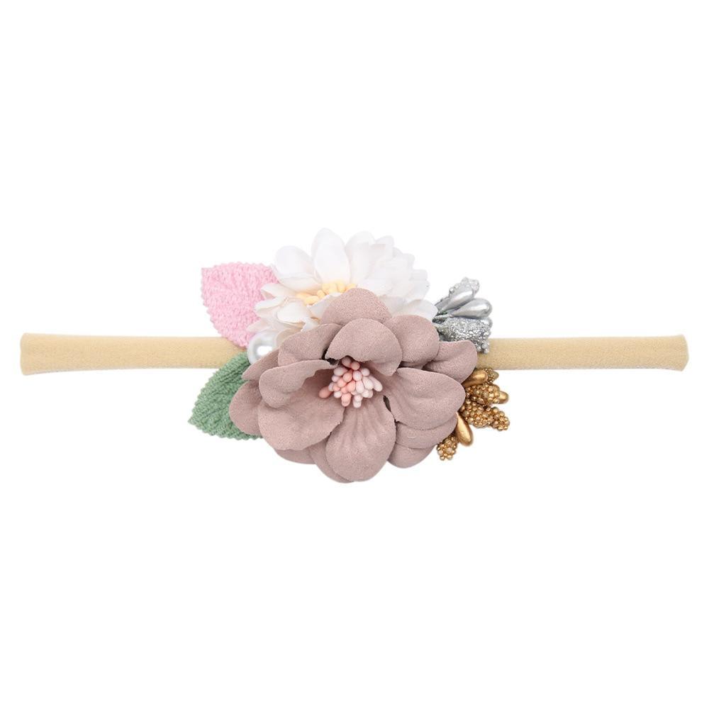 Handmade Luxury Pearl Baby Headbands Bundle Nylon Elastic Newborn Hair Accessories for Girls Kids