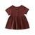 Kids Summer Cotton Linen Dress with Plain Short sleeve Party A-line dress For Small Girls 1-3 Years