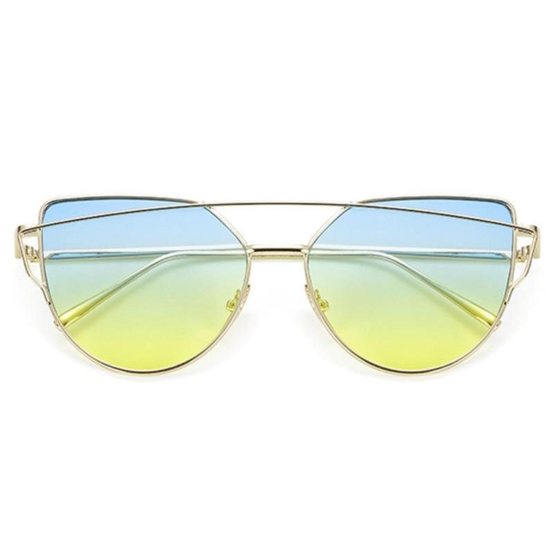 NEW Stevvex Designer Cat eye Sunglasses For Women and Ladies in Vintage Metal Reflective Glasse Mirror Retro Oculos De Sol Gafas Style With UV 400 Protection