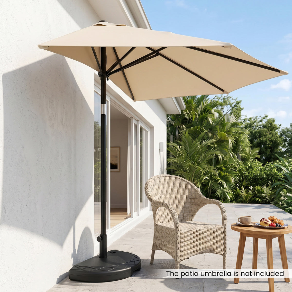 Half Round Patio Umbrella Base 44 lbs Water and Sand Fillable
