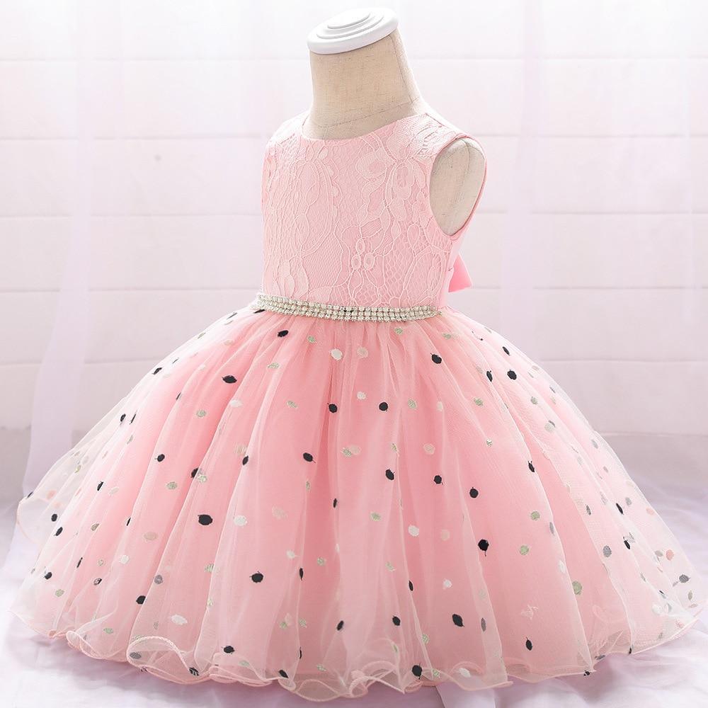 New Baby Dots Printing Princess Birthday Dress Ball Gown Clothing Unique Design Perfect Gift