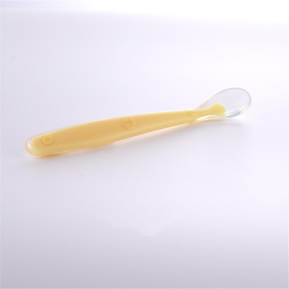 New Candy Color Baby Soft Silicone Spoons Feeding Dishes Tableware Flatware Children Food Feeding Tools